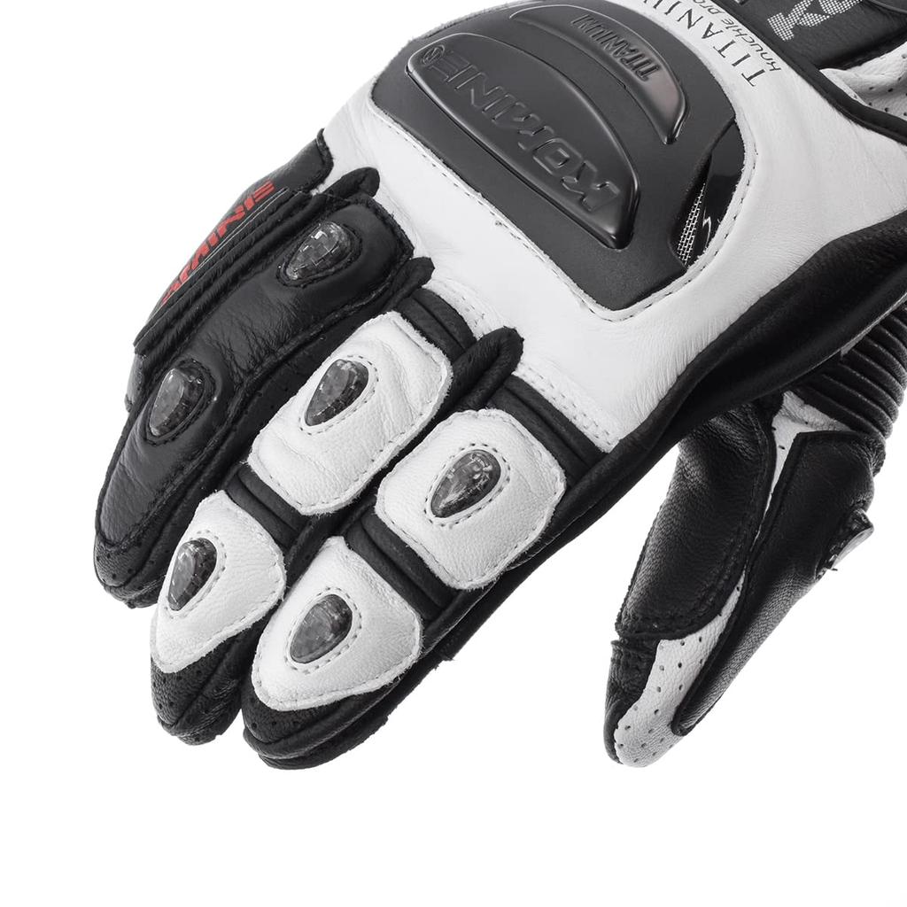 Komine Motorcycle Gloves Dial Fit Racing 3XL GK-253 Gloves, White/Black,