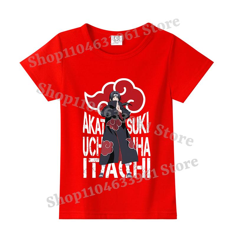 Narutos T-shirt Children Clothing Boy Girl Japanese Manga Pattern Short Sleeve Kid Cartoon Casual Sports Cotton Tee Home Clothes