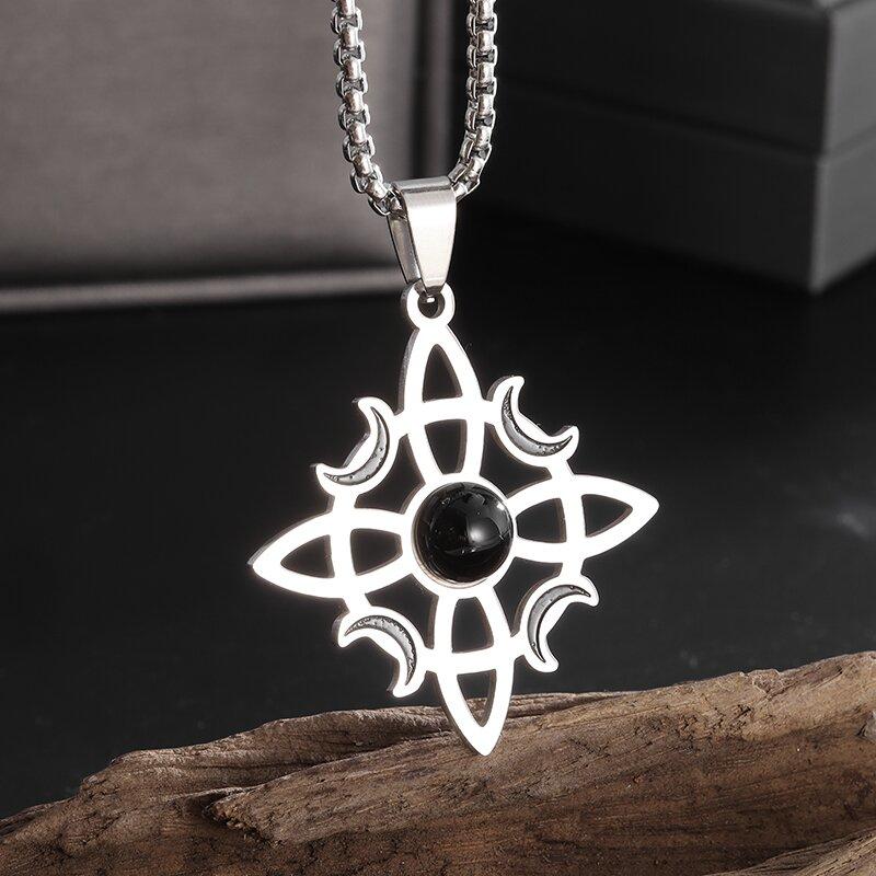 Style Trinity Celtic Knot Shield Pendant Witch Knot Necklace Men Women Irish Protection Amulet Jewelry