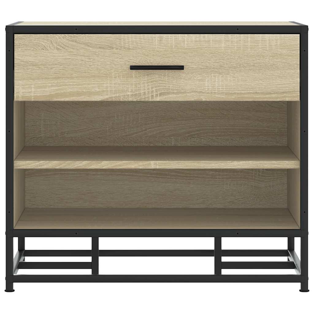 Vidaxl Ławka Na Buty Sonoma Oak 60X40X53,5 Cm Drewno Klejone I Metal