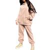 Women's Autumn/Winter Fashion Solid Color Hooded Sweatshirt Casual Two-Piece Set