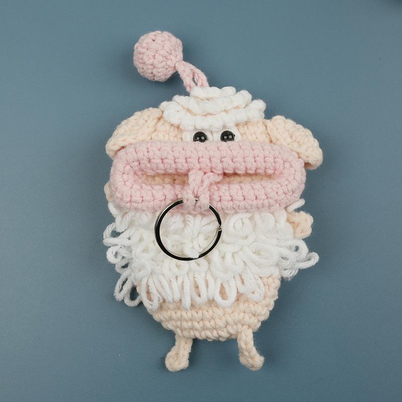 Animal Series Funny Sausage Mouth Doll Crochet Keychain Cute Crochet Bag For Car Keys Holder Knitted Doll Bag Keyring Custom