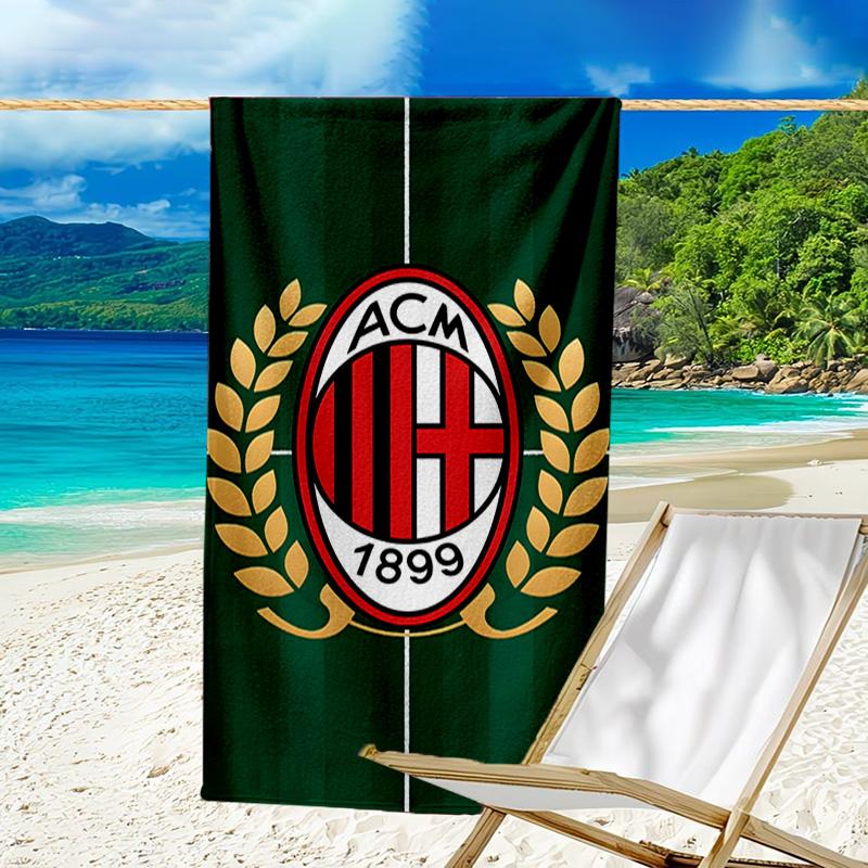 Milan Football club Printed Beach Towel, Super Soft Microfiber, Perfect Gift Birthday, for Pool, Beach, Travel, for family and friends