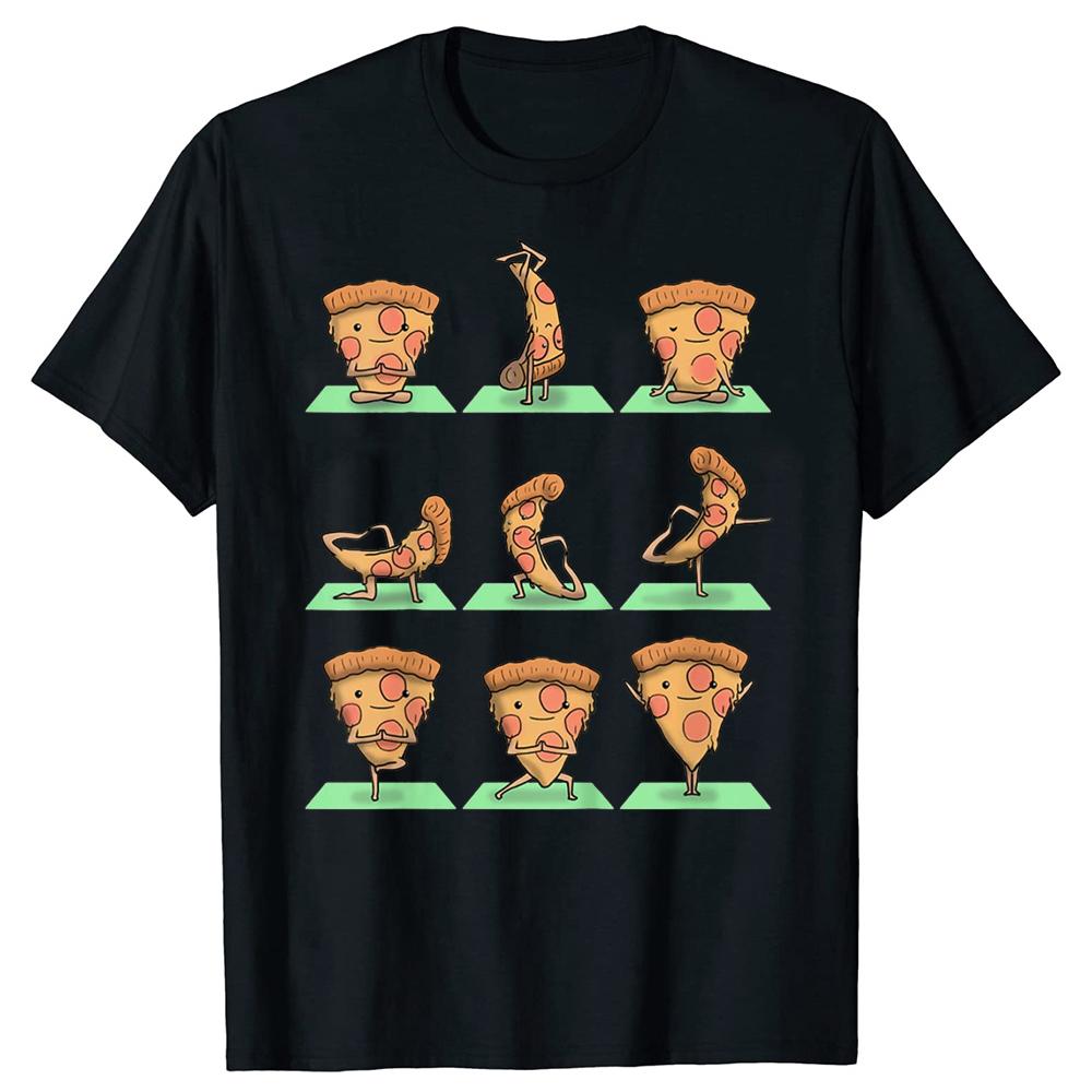 Pizza Yoga Pose Cute Funny Food T Shirt Graphic Cotton Streetwear Short Sleeve Birthday Gifts Summer Style Tshirt Unisexs Clothing