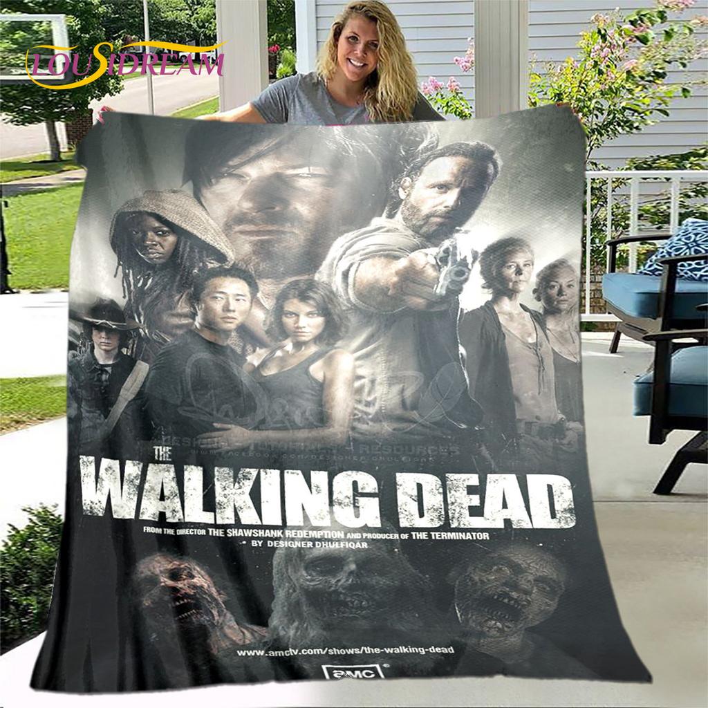 The Walking Dead Korku Yumuşak Peluş Battaniye, Flanel Battaniye Atmak Battaniye Oturma Odası Yatak Odası Yatak Kanepe Piknik Örtüsü Bettdecke