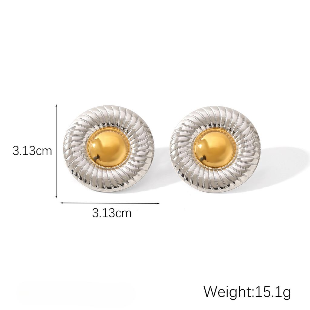 Yori 2025 New Gold Silver Mix Color Geometric Stainless Steel Earrings Waterproof and Hypoallergenic Summer Party Jewelry