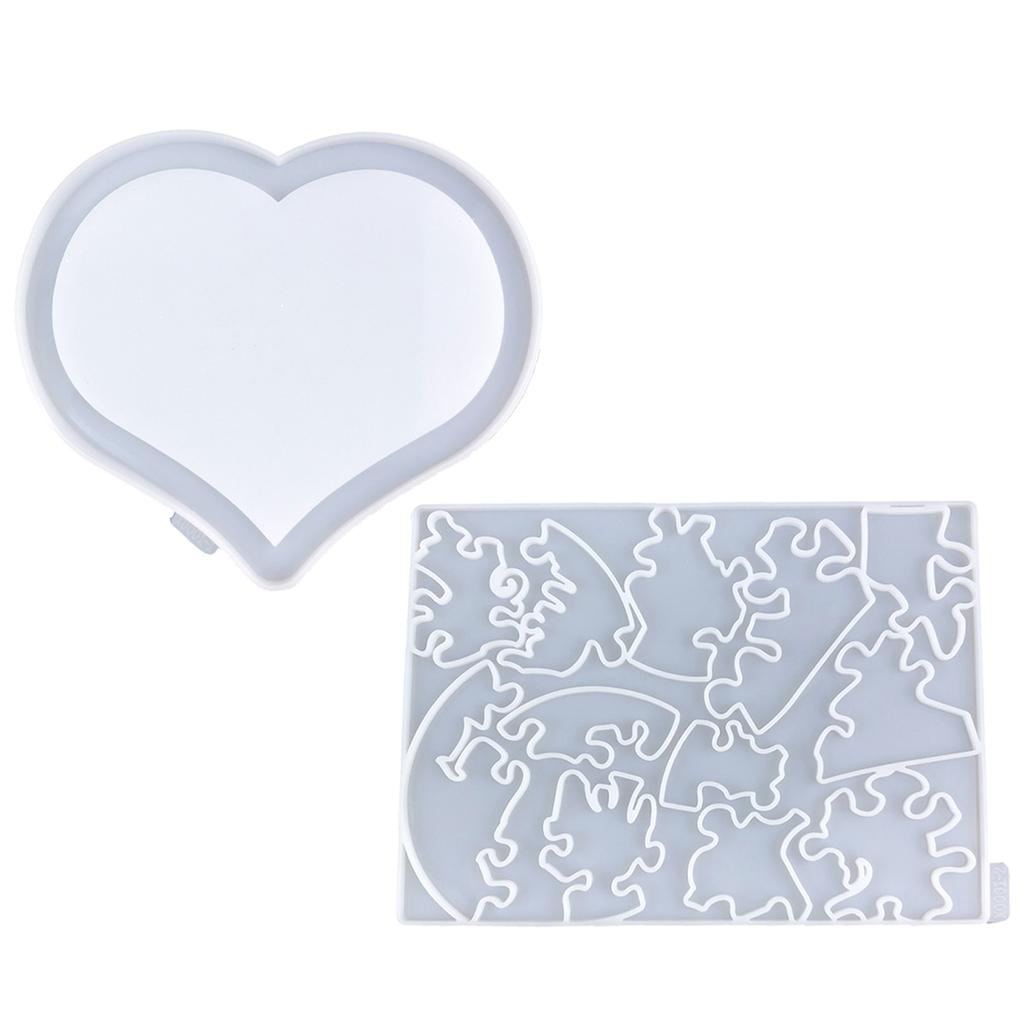 Creative Heart Shaped Epoxy Resin Molds Versatile Heart Puzzle Shaped Resin Molds Personalized Heart Accessories Moulds