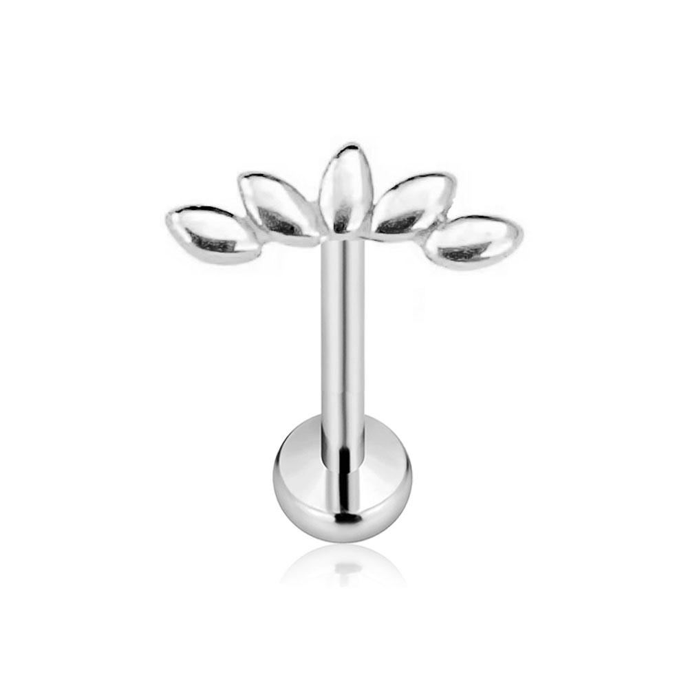 Titanio ASTM F136 G23 Fiore Luna Farfalla Piercing Senza Filettatura Spillo Fulmine Push-in Stud per Labbra Daith Conch Orecchino 16G 18G 20G