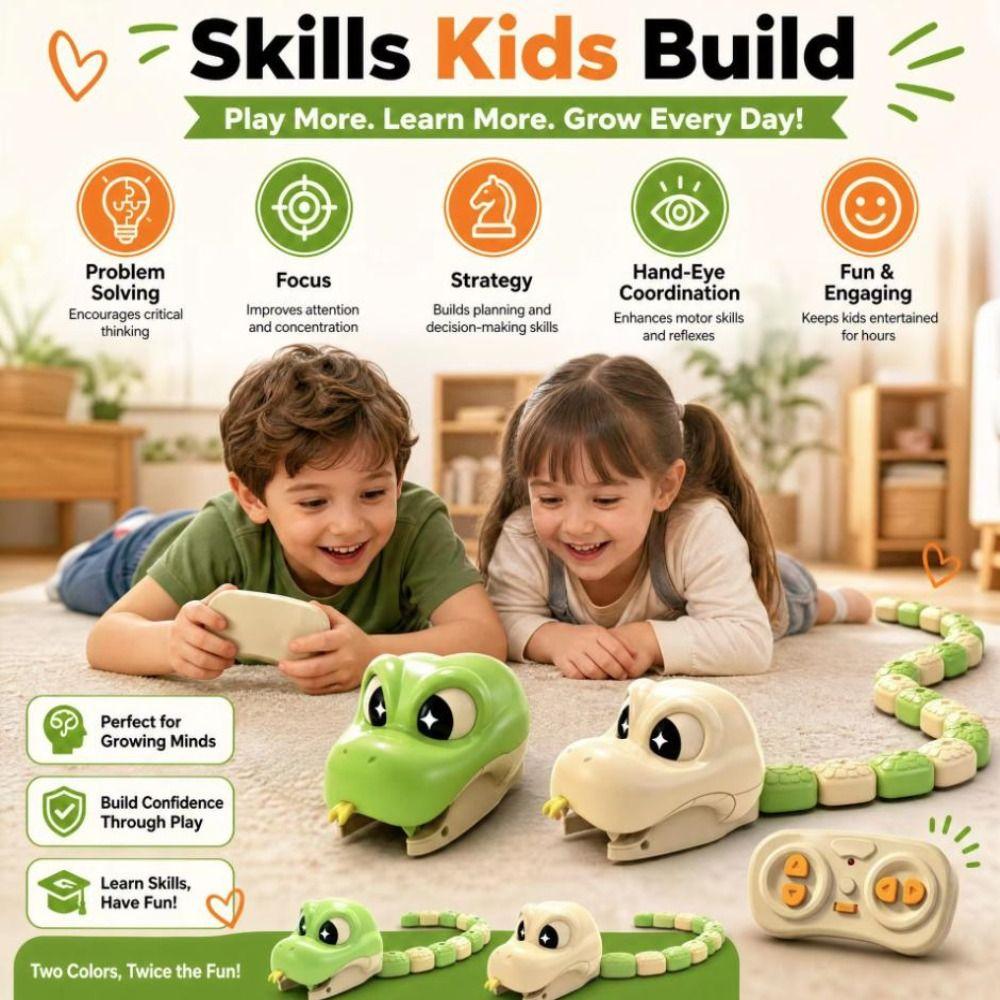 Rechargeable Remote Control Car Magnetic Magnetic RC Car Fun Game Greedy Snake Car Indoor Play