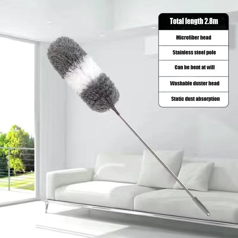 2.8-Meter Retractable long-Handled Fiber Duster For Household Cleaning And Dust Removal Electrostatic Dust Removal Set