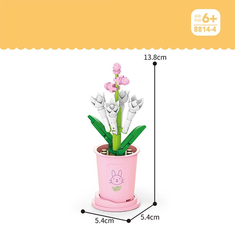 HOT MOC Flowers DIY Potted Plants Micro Landscapes Mini Art Construction Building Blocks Sets Model Dolls Brick Girls Toys Gifts