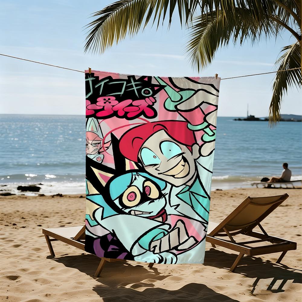 P-Psychocuties-s cute anime Towel Beach Quick Dry Soft Pool Towels Gift for Travel Gym Shower Camping sports