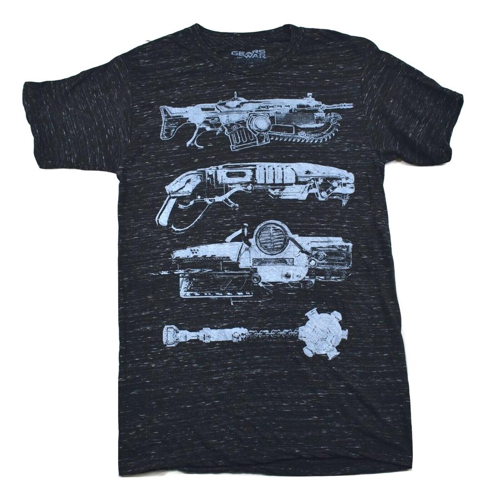 Gears Of War Mens Heather Black Weapons Shirt New Medium