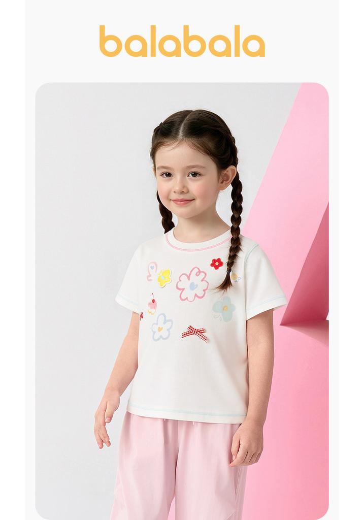 Balabala Girls' Pure Cotton Knitted Top