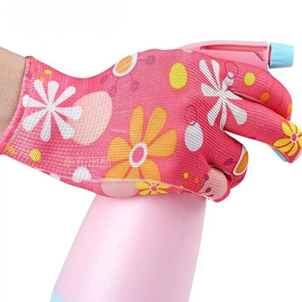 12 par Tynne sommerhansker i nylon med blomstermønster uten lim Beskyttelse Teplukking Pustende hansker