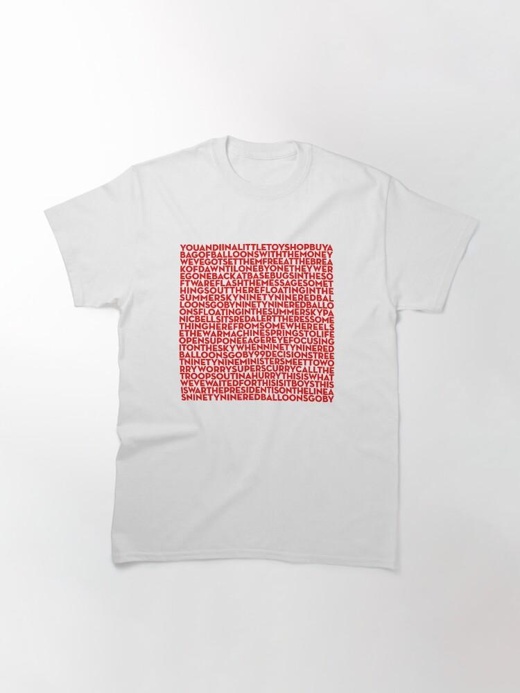 Nena 99 Red Balloons - Nena (lyrics) V.6 Classic T-Shirt
