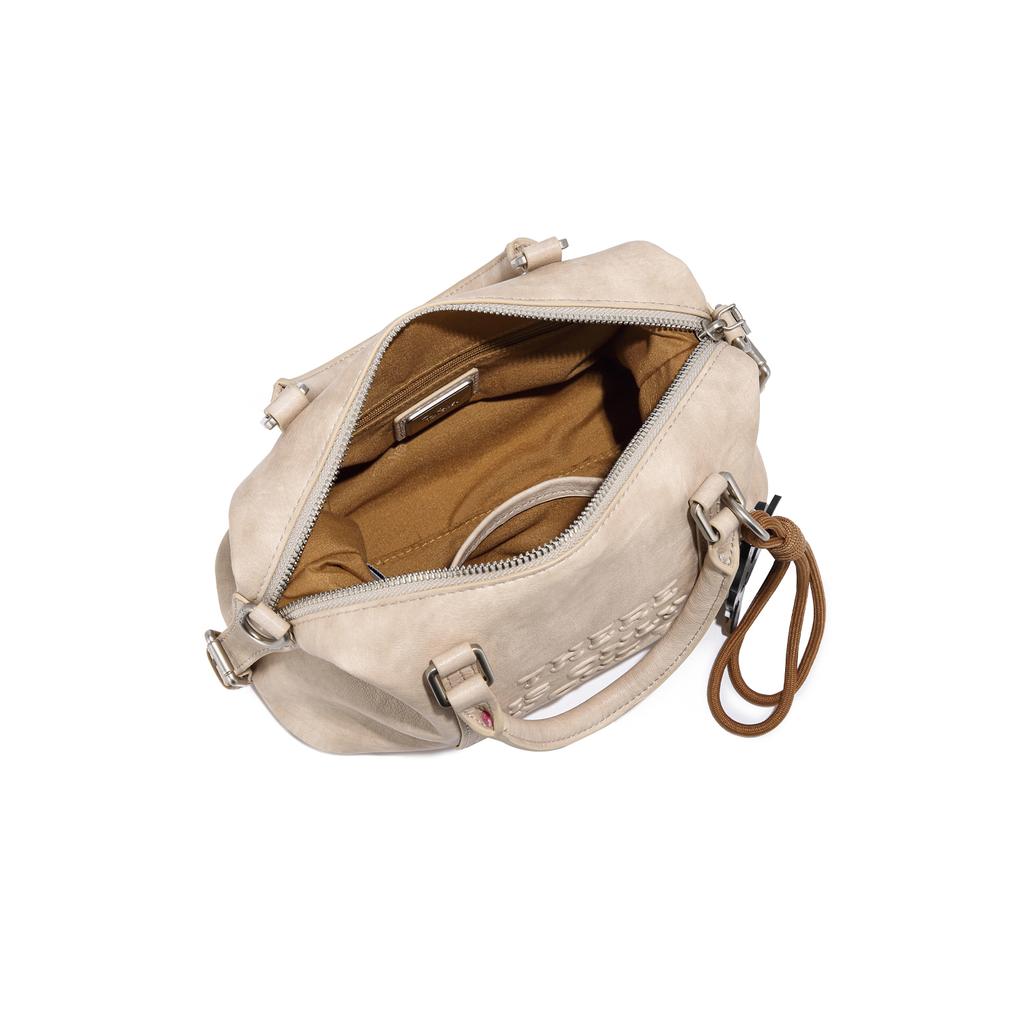 New Disney Mickey Series PU Boston Bag, One Shoulder Handbag Women's Ecru BMK-72480