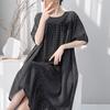 New cotton silk nightdress short-sleeved loose spring and summer loungewear casual loose dress lazy style woman