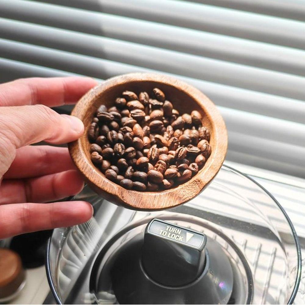 Wood Coffee Bean Measuring Cup Brown Coffee Bean Spoon Durable Coffee Beans Dose Trays  Cafe