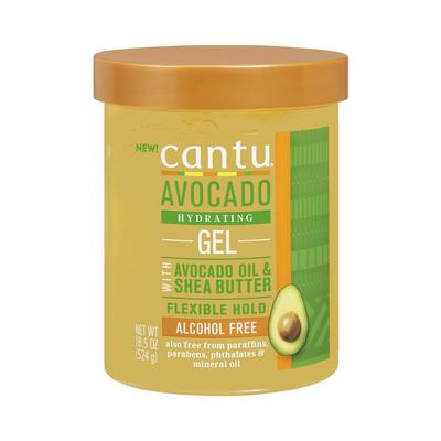 Cantu Avocado Hydrating Gel Flexible Hold Alcohol-free, 1 Pack, 524g