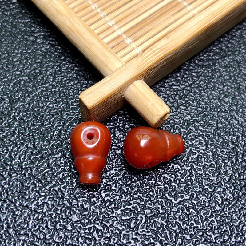Polished South Red Agate Three-Pass Bracelet Beads for DIY Jewelry