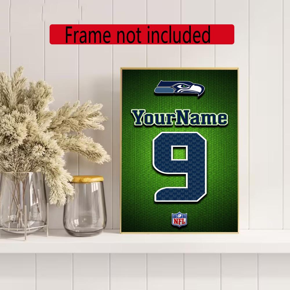 Seattle Seahawks Customize Text Diamond Painting Round Diamond Mosaic Suitable For Beginners Diamond Painting Rhinestones Gift Frameless