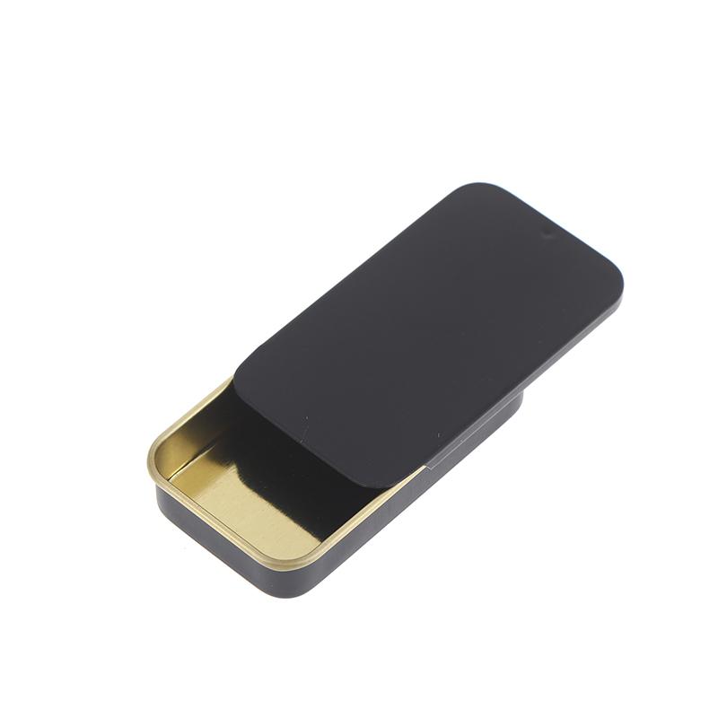 60*34*11mm Slide Cover Aluminum Box Refillable Containers Square Storage Box Cosmetic Lip Balm Cream Jewelry Pill Case