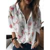Womens Summer Shirt Fun Printed Lapel Shirt Casual Outdoor Loose Large Size Shirt Fashion Comfortable Breathable Long Sleeve Top