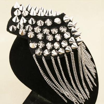 Broșă fermecătoare lanț cu ciucuri în stil punk pentru umăr Mark Brooch Insigne pentru petrecere