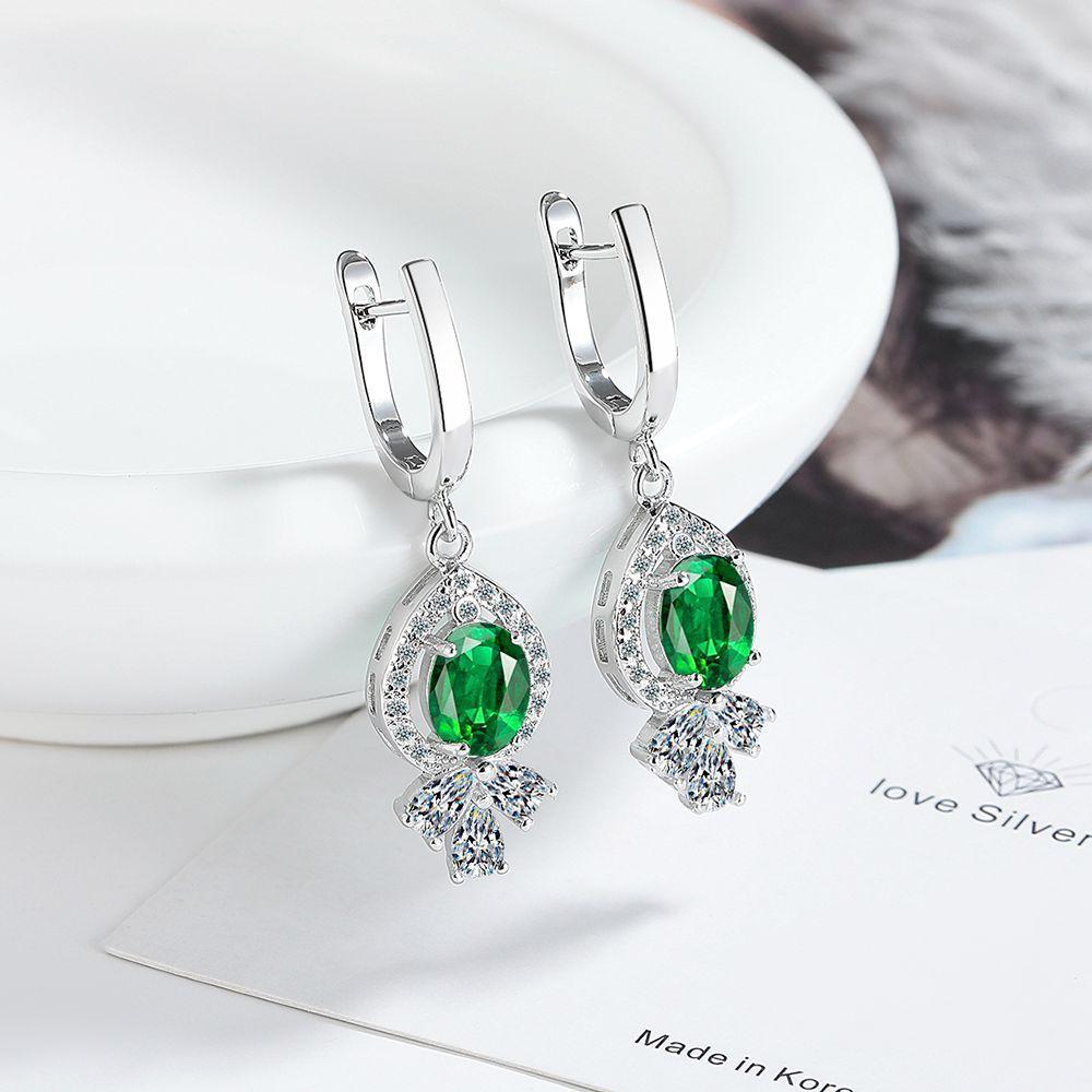 925 Sterling Silver Simple and Fashionable Micro-inlaid Diamond Water Drop Earrings Wedding Anniversary Party Gift