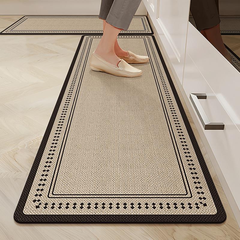 Kitchen Mat Non Slip Waterproof TPE Foam Rug Dark Brown Anti Fatigue Floor Mats for Kitchen