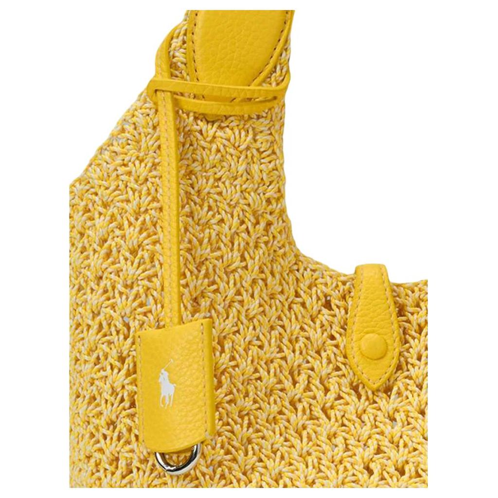 Polo Ralph Lauren Embossed Pattern Woven Tote Shopping Bag Women Tote Light-Yellow WAPOBAG0G620435700