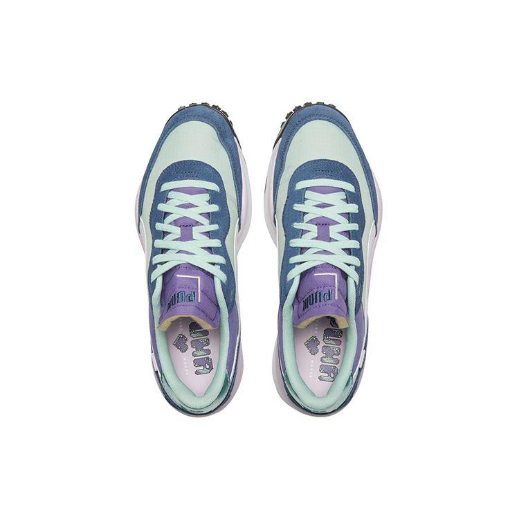 Puma Style Rider Valentines D Mist Green Navy Comfortable Round Toe Lace-Up Low-Top Casual Shoes Unisex Sneakers 373435-01