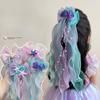 Mermaid Princess Children's Bow Hairpin Super Fairy Floating Yarn Clip Little Girl Birthday Performance Hair Accessories Girl Veil