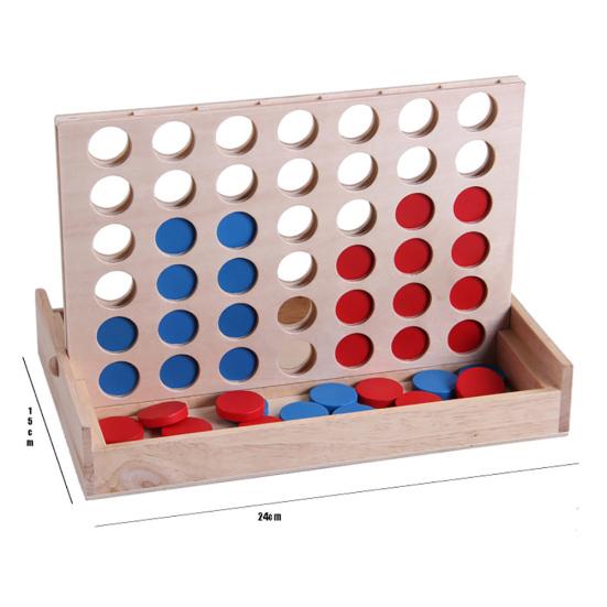 Connect Four In A Row Line Up 4 Wooden Board Game Kids Adult Intelligent Toy