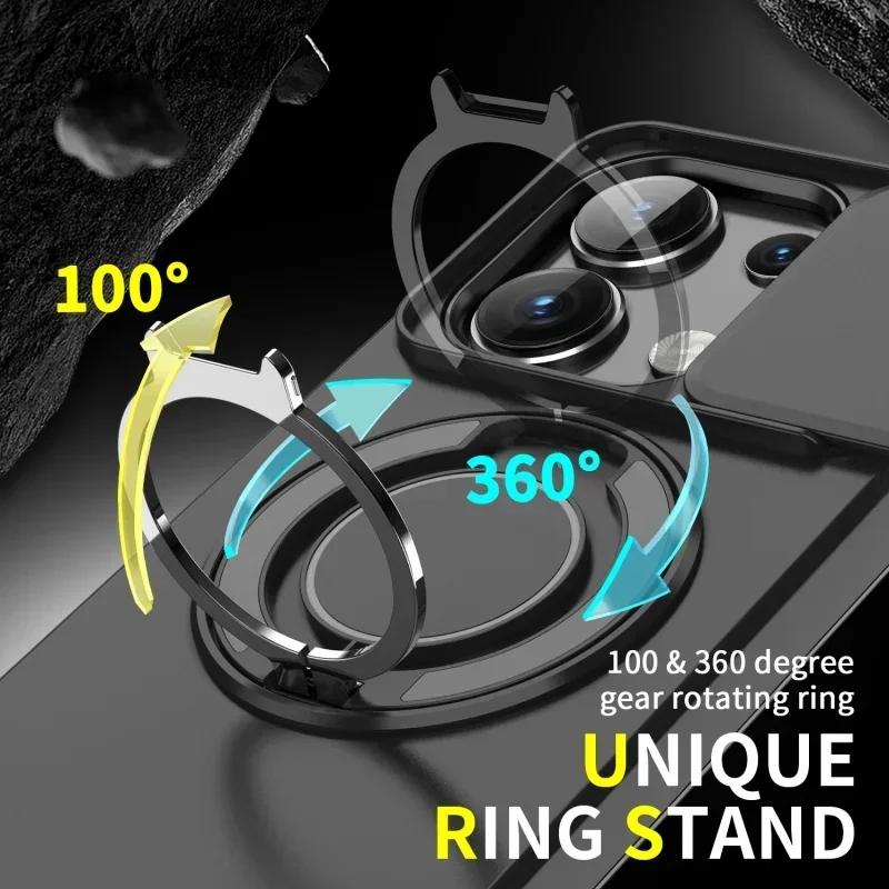 Case for Redmi Poco X7 Pro Note 14 13 Pro Plus 5G 4G Slide Camera Lens Ring Stand Shockproof Cover for Xiaomi 14T Pro 5G Funda