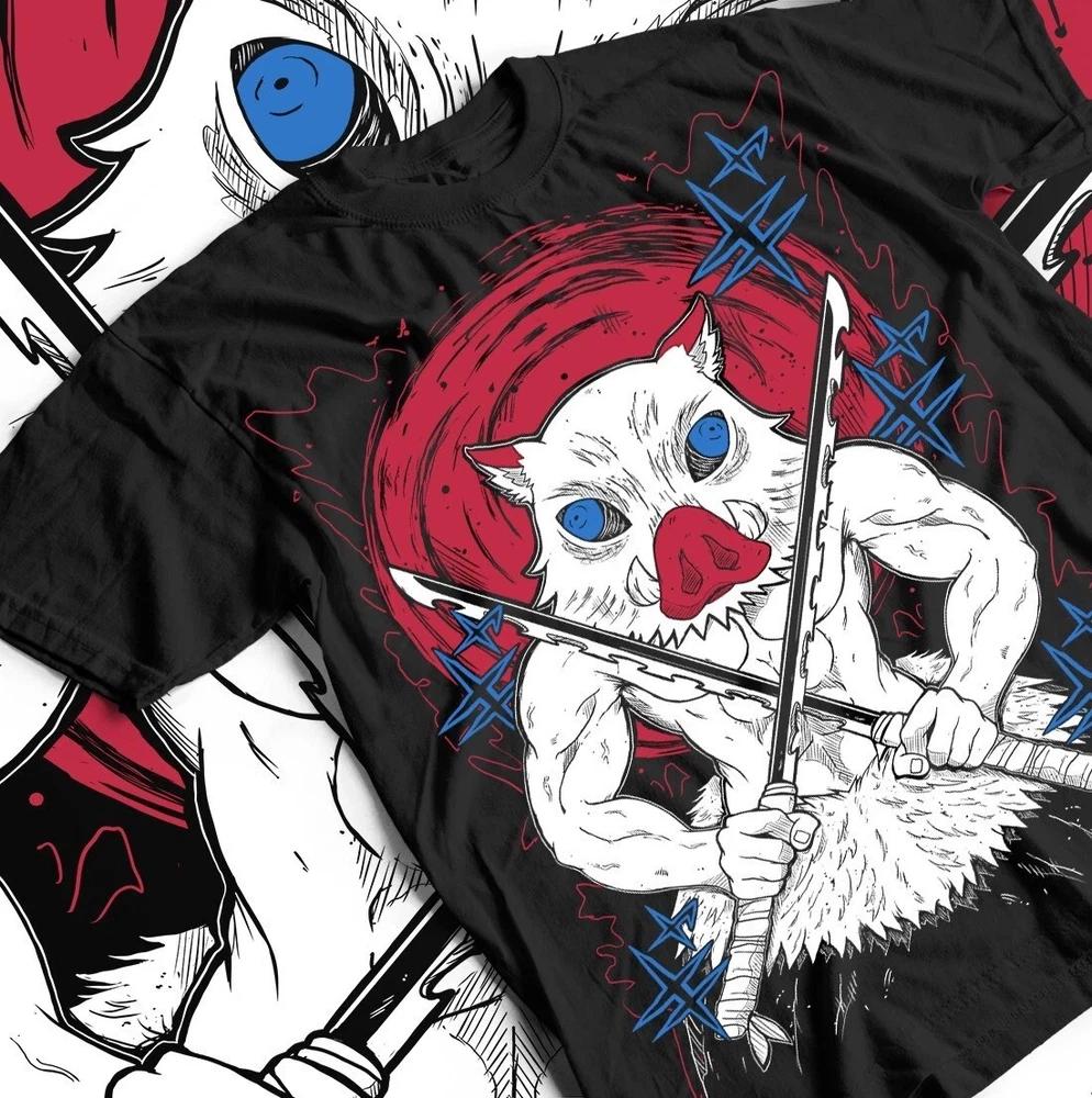 Inosuke Demon Slayer Cute Anime Black T Shirt Unisex Style S