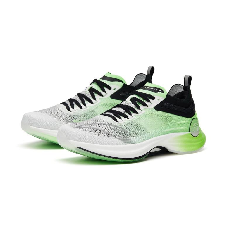 Anta MACH Pro Men Low-top Cushioned Non-slip Casual Running Shoes White-green-black 112325584S-2