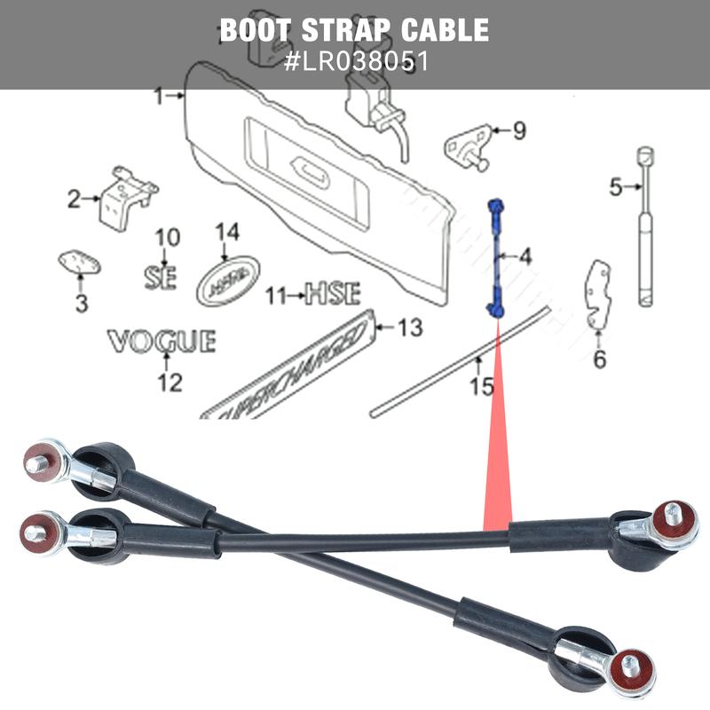 Für Range Rover L322 2002-2010 Kofferraumklappe Gurt Kabel Ersatzteile LR038051 LR038048 LR016462 Reparaturset Set