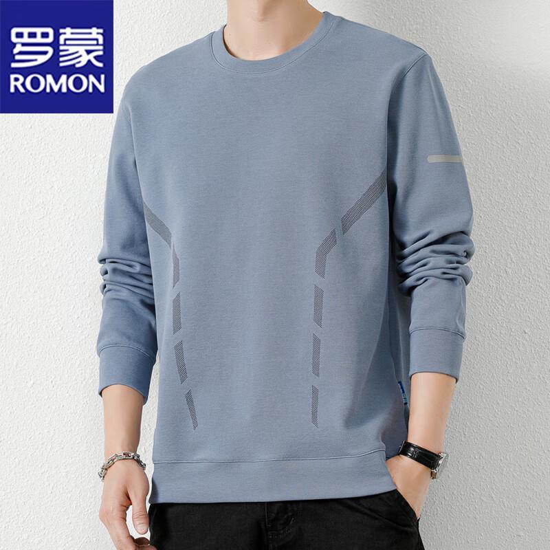 ROMON Men's Business Casual Round Neck Pullover Sweatshirt