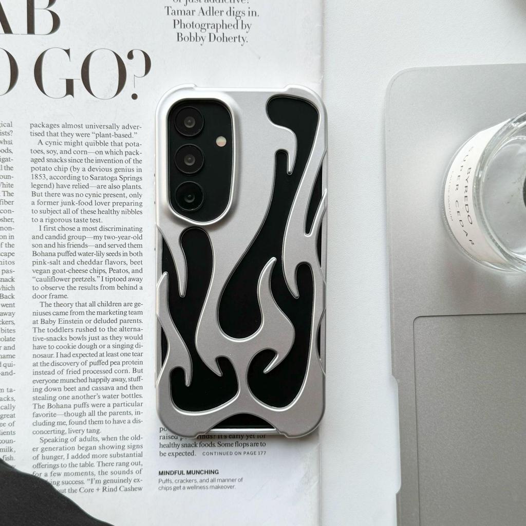 Frosted Hollow Flame Samsung S24 Ultra Case - Heat Dissipation, Drop Protection Cover