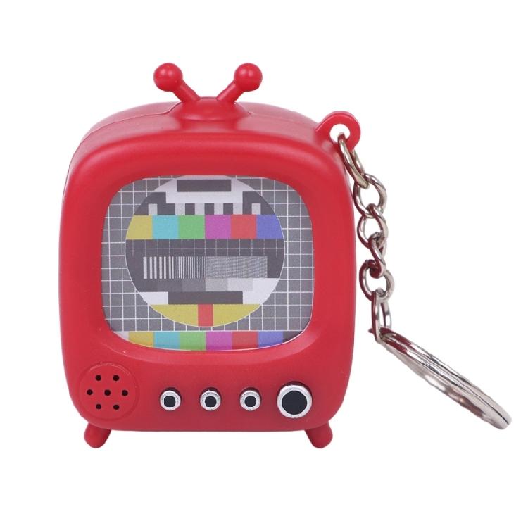 Vintage Style Mini TV Keychain With Light Sound Features Compact Keyring Gift For Birthdays Holidays