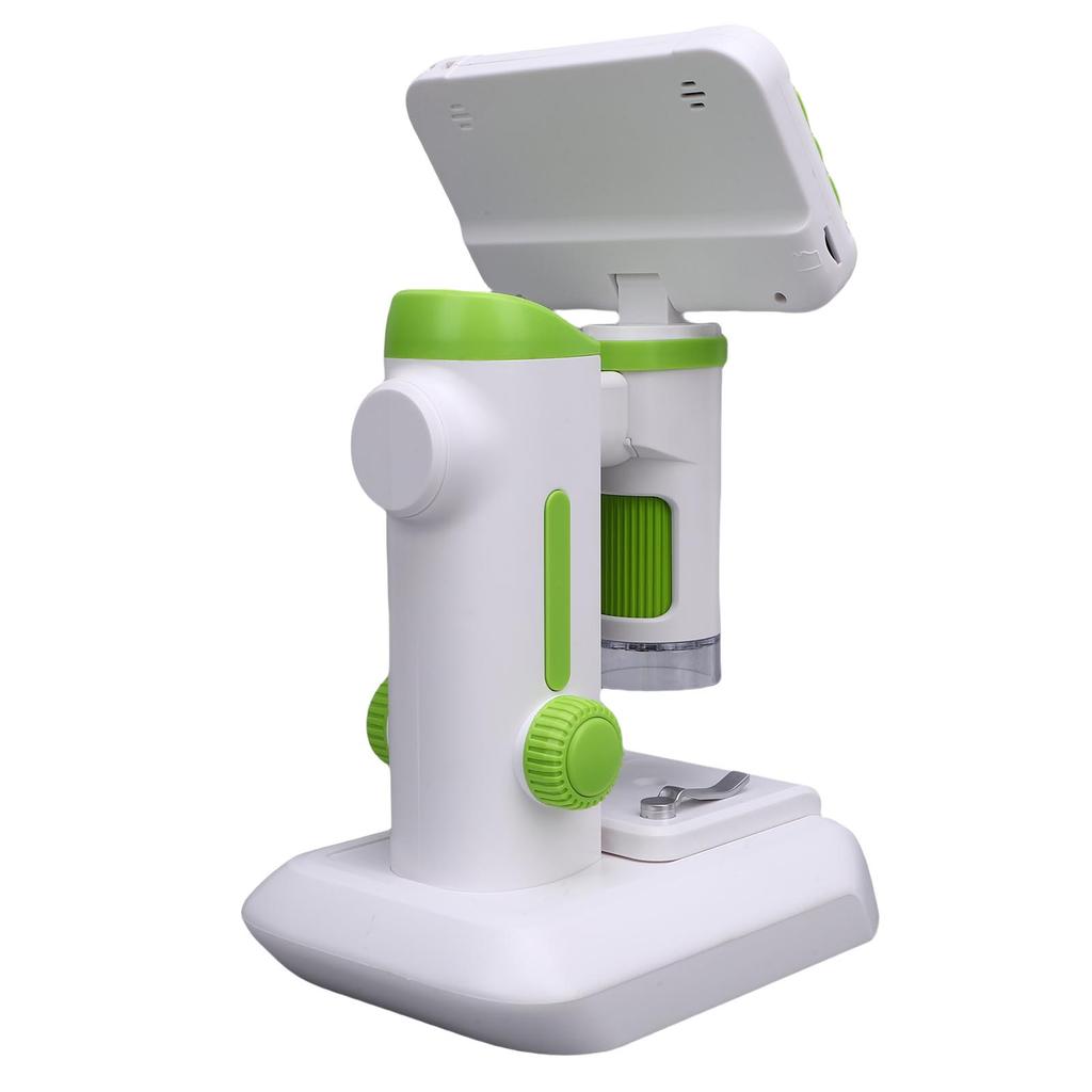 Kids Microscope 1600X 4 Inch 1080P HD LCD Screen Handheld Desktop Digital Microscope with LED Light for Education