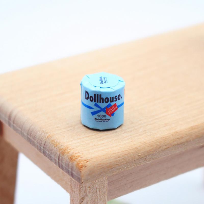 1 Peça Mini Rolo de Papel Higiênico Casa de Bonecas Lenço Rasgável Cena Acessórios para Casa de Boneca