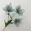 5PCS Artificial Lily Flower Branch Realistic Looking 3D Printed 3 Heads Lily Plant for Wedding Floral Decoration