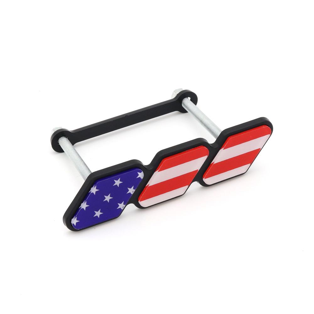 3 Tri Colors Grille Badge Emblem For Toyota TRD Tacoma Tundra 4Runner Highlande Rav4 Strip Of Air Inlet Logo Auto Accessories