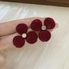 Elegant Zircon Flower Stud Earrings - Women’s Fashion, Light Luxury, Sweet & Versatile