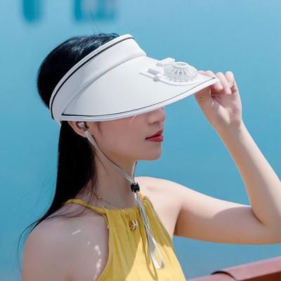 USB Charging Electric Fan Hat Outdoor Sun Protection Hat Wide Brim Sun Hat  for Male and Female
