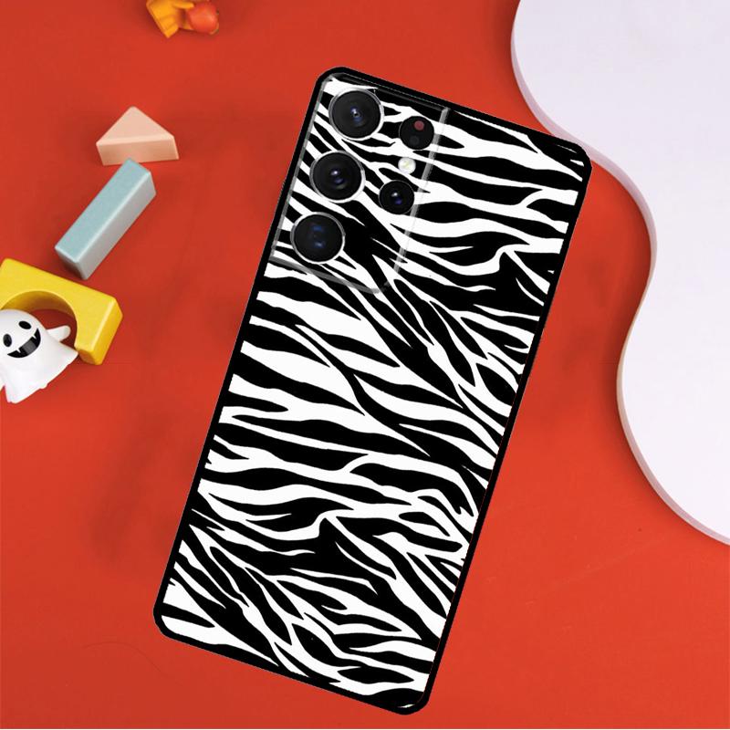 Black White Zebra Stripe Phone Case For Samsung Galaxy S25 Ultra S9 S10 S20 FE S21 S22 S23 S24 Plus S24 Ultra Cover