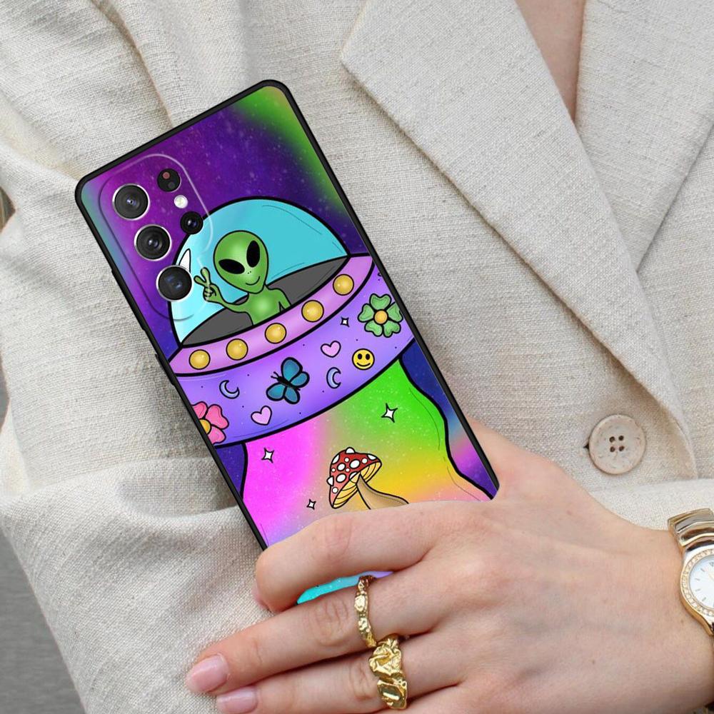 Aesthetics Cartoon Alien Space Funda Cell Phone Case for Samsung Galaxy S26 Ultra S25 S24 S23 S22 S21 S20 Note10 Cover